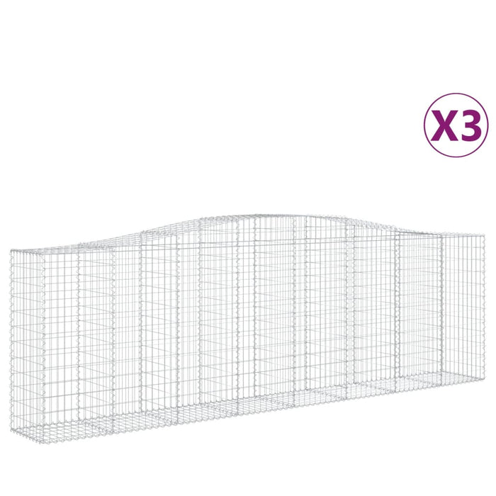 Coșuri gabion arcuite 3 buc, 400x50x120/140 cm, fier galvanizat - WALTI WALTI