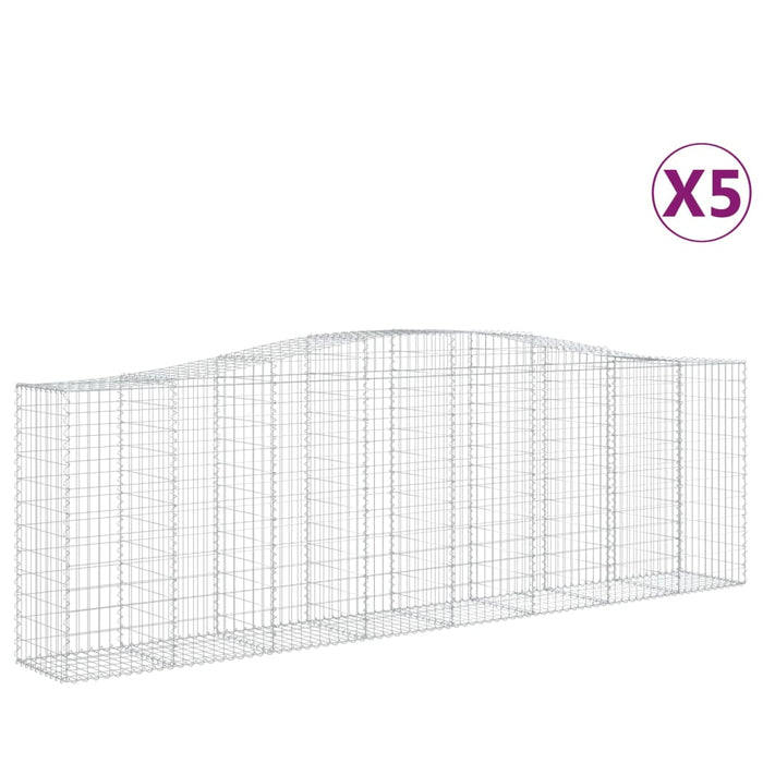 Coșuri gabion arcuite 5 buc, 400x50x120/140 cm, fier galvanizat - WALTI WALTI