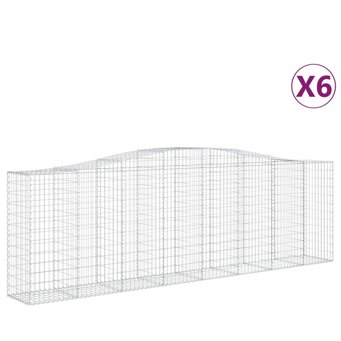 Coșuri gabion arcuite 6 buc, 400x50x120/140 cm, fier galvanizat - WALTI WALTI