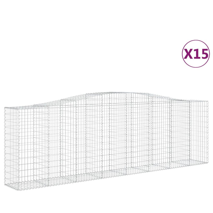 Coșuri gabion arcuite 15 buc, 400x50x120/140cm, fier galvanizat - WALTI WALTI