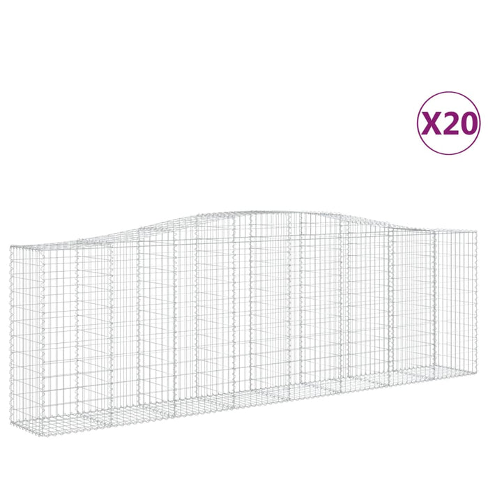 Coșuri gabion arcuite 20 buc, 400x50x120/140cm, fier galvanizat - WALTI WALTI