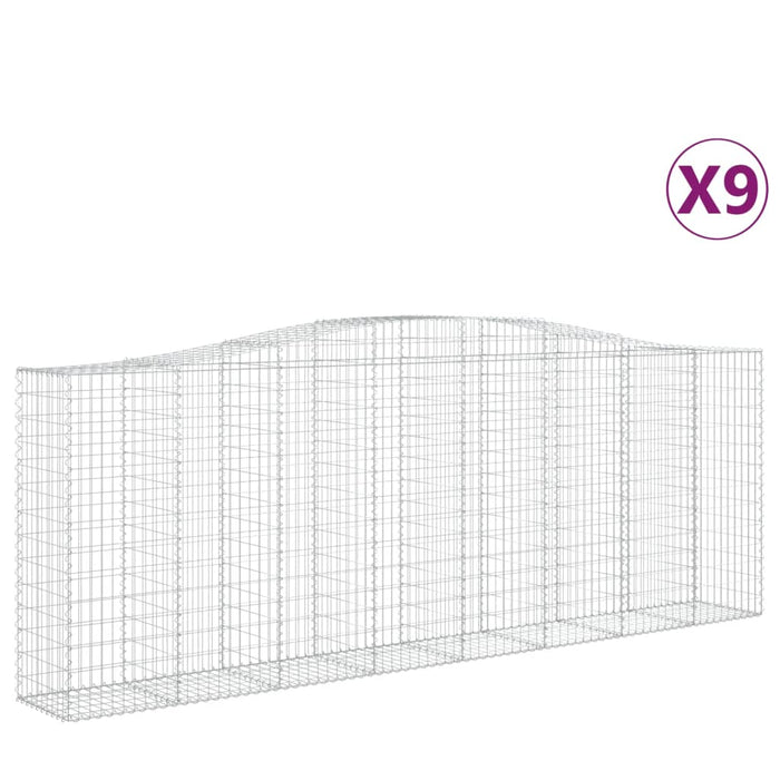 Coșuri gabion arcuite 9 buc, 400x50x140/160 cm, fier galvanizat - WALTI WALTI