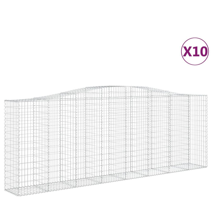 Coșuri gabion arcuite 10 buc, 400x50x140/160cm, fier galvanizat - WALTI WALTI