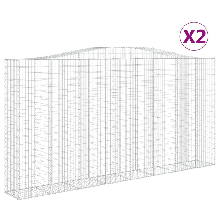 Coșuri gabion arcuite, 2 buc 400x50x200/220 cm, fier galvanizat - WALTI WALTI