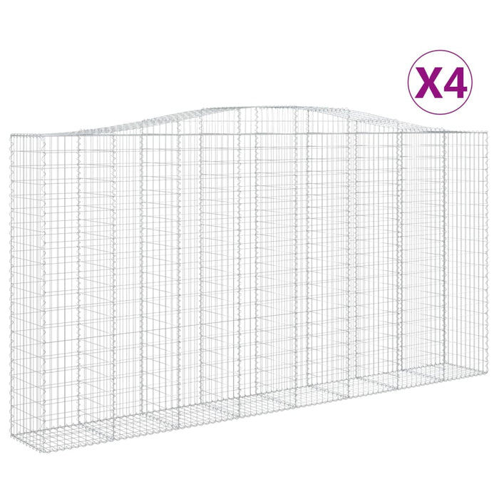 Coșuri gabion arcuite, 4 buc 400x50x200/220 cm, fier galvanizat - WALTI WALTI