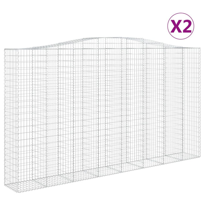 Coșuri gabion arcuite, 2 buc, 400x50x220/240cm, fier galvanizat - WALTI WALTI