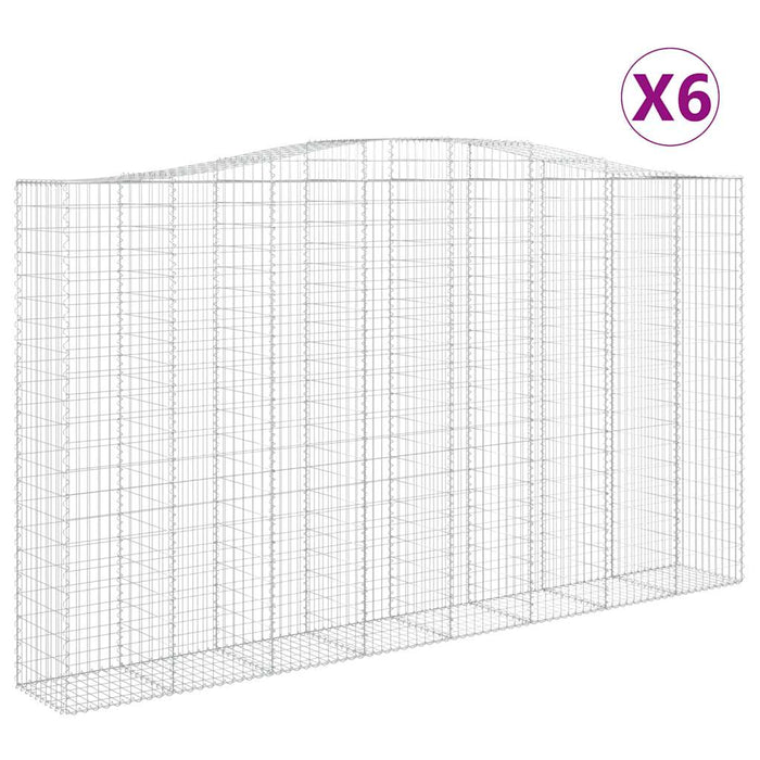 Coșuri gabion arcuite, 6 buc, 400x50x220/240cm, fier galvanizat - WALTI WALTI