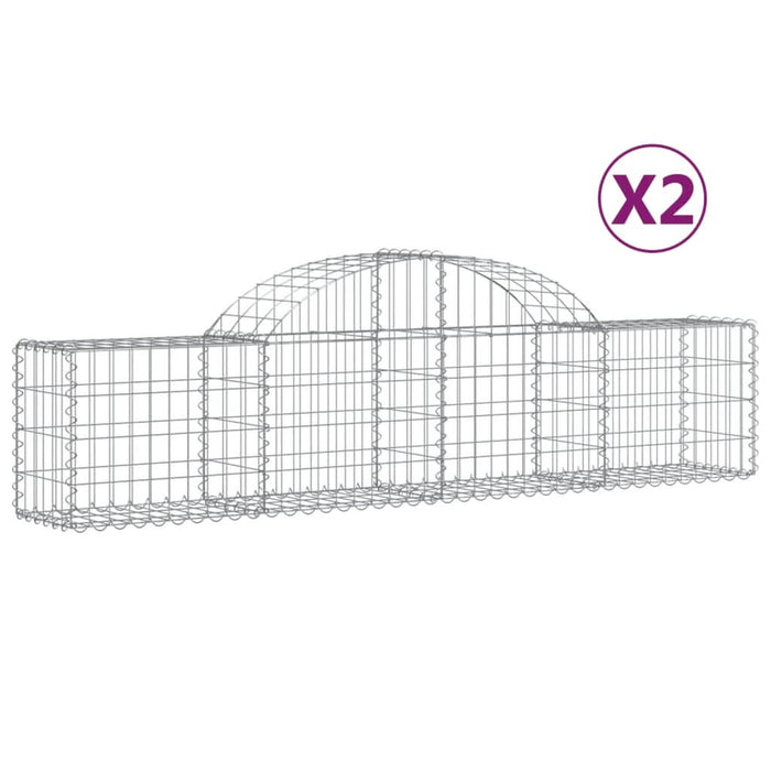 Coșuri gabion arcuite 2 buc, 200x30x40/60 cm, fier galvanizat - WALTI WALTI
