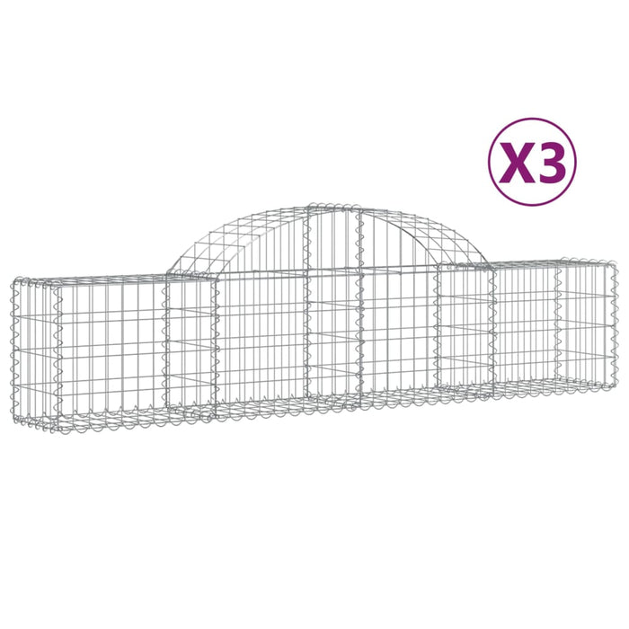 Coșuri gabion arcuite 3 buc, 200x30x40/60 cm, fier galvanizat - WALTI WALTI