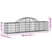 Coșuri gabion arcuite 3 buc, 200x30x40/60 cm, fier galvanizat - WALTI WALTI