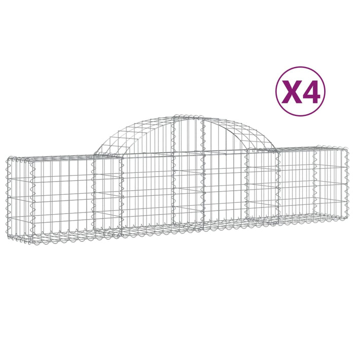 Coșuri gabion arcuite 4 buc, 200x30x40/60 cm, fier galvanizat - WALTI WALTI