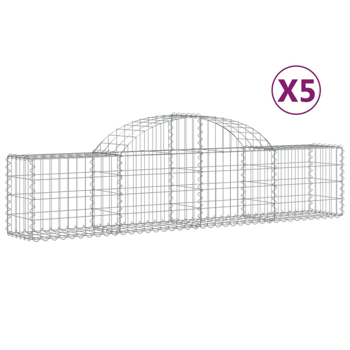 Coșuri gabion arcuite 5 buc, 200x30x40/60 cm, fier galvanizat - WALTI WALTI