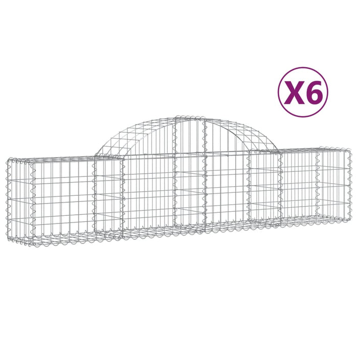 Coșuri gabion arcuite 6 buc, 200x30x40/60 cm, fier galvanizat - WALTI WALTI