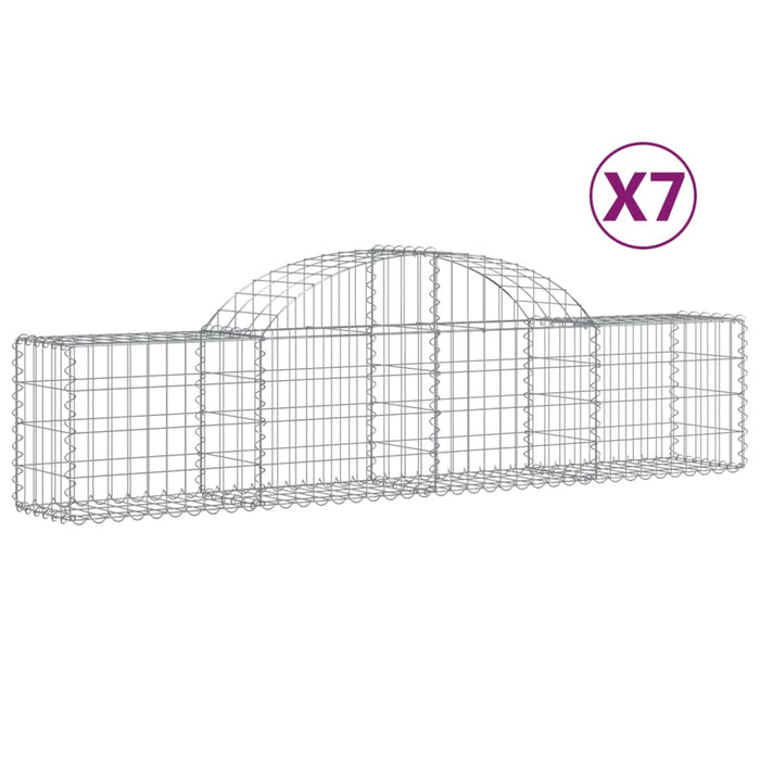 Coșuri gabion arcuite 7 buc, 200x30x40/60 cm, fier galvanizat - WALTI WALTI