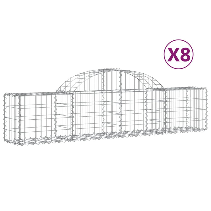 Coșuri gabion arcuite 8 buc, 200x30x40/60 cm, fier galvanizat - WALTI WALTI