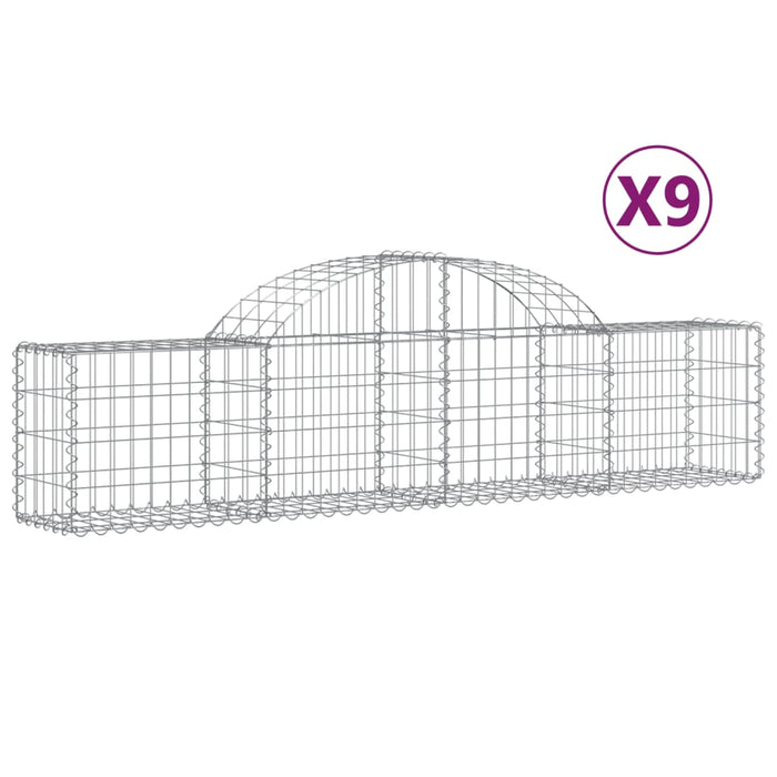 Coșuri gabion arcuite 9 buc, 200x30x40/60 cm, fier galvanizat - WALTI WALTI
