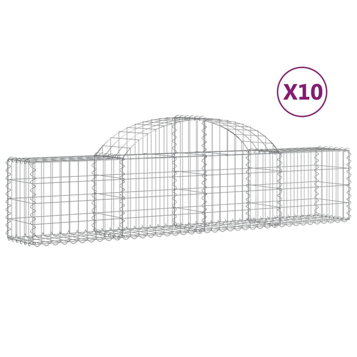 Coșuri gabion arcuite 10 buc, 200x30x40/60 cm, fier galvanizat - WALTI WALTI