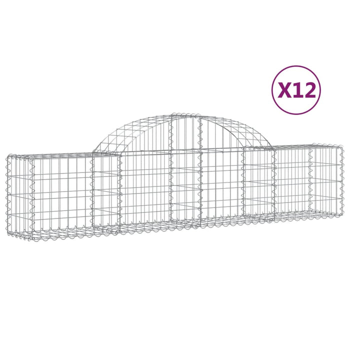 Coșuri gabion arcuite 12 buc, 200x30x40/60 cm, fier galvanizat - WALTI WALTI