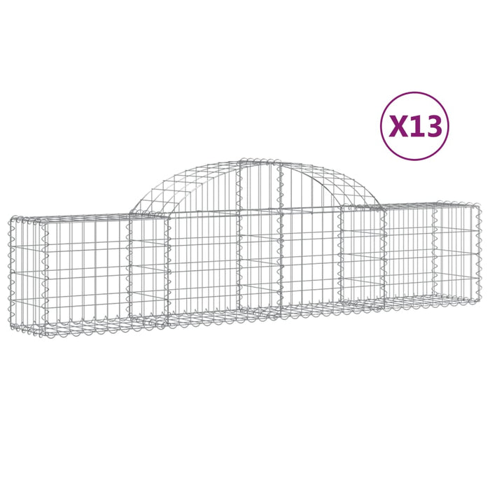 Coșuri gabion arcuite 13 buc, 200x30x40/60 cm, fier galvanizat - WALTI WALTI