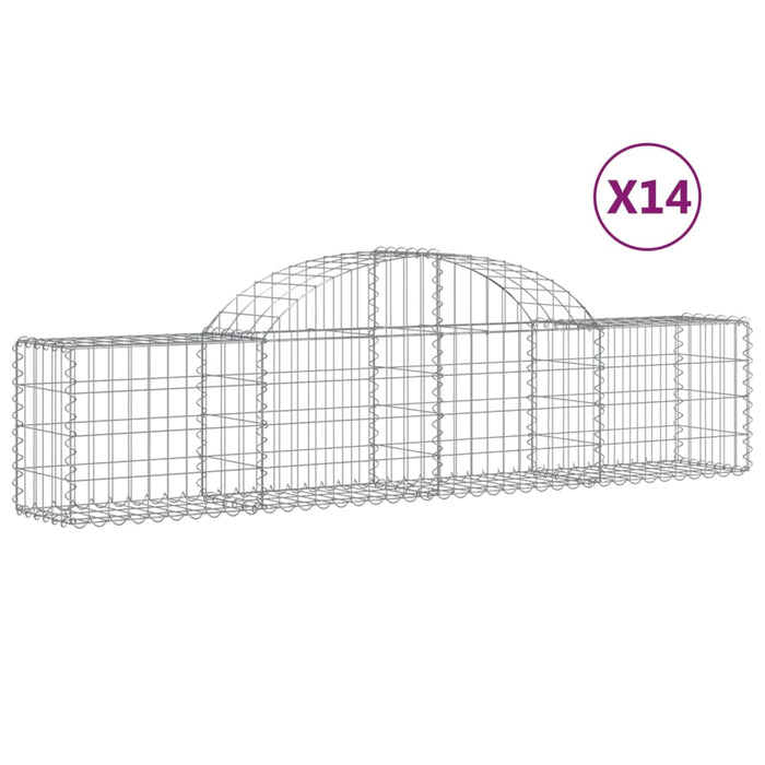 Coșuri gabion arcuite 14 buc, 200x30x40/60 cm, fier galvanizat - WALTI WALTI