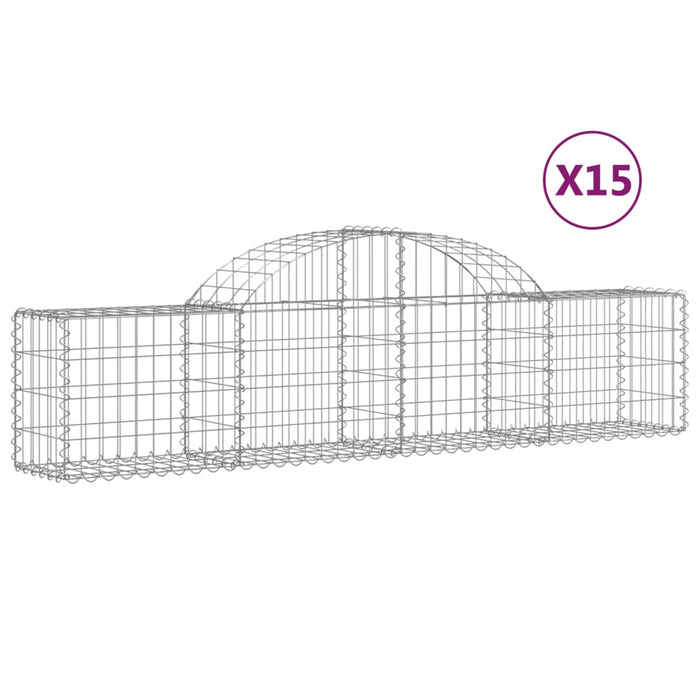 Coșuri gabion arcuite 15 buc, 200x30x40/60 cm, fier galvanizat - WALTI WALTI