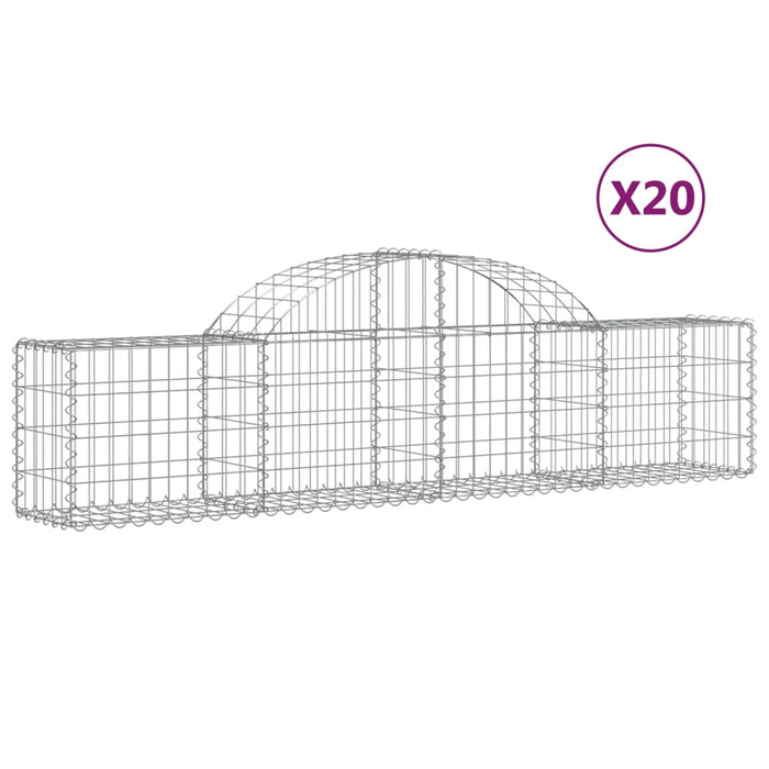 Coșuri gabion arcuite 20 buc, 200x30x40/60 cm, fier galvanizat - WALTI WALTI
