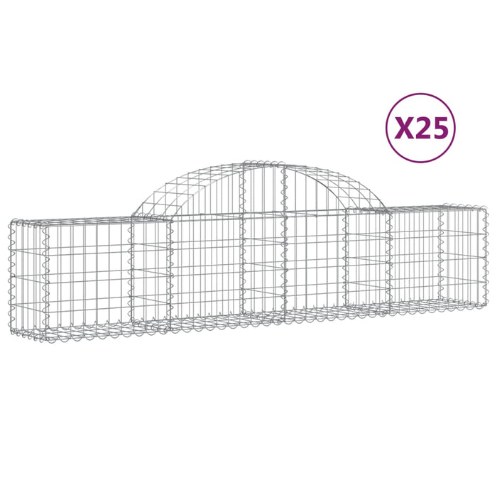 Coșuri gabion arcuite 25 buc, 200x30x40/60 cm, fier galvanizat - WALTI WALTI