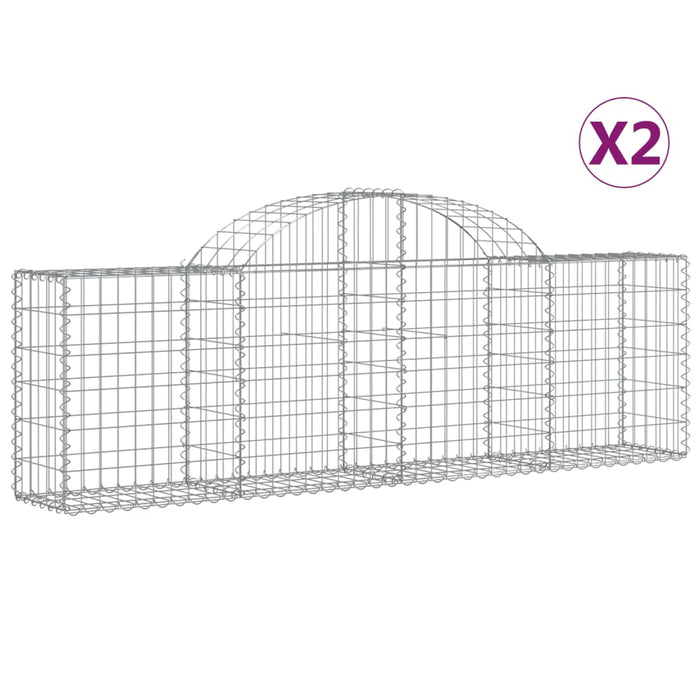 Coșuri gabion arcuite 2 buc, 200x30x60/80 cm, fier galvanizat - WALTI WALTI