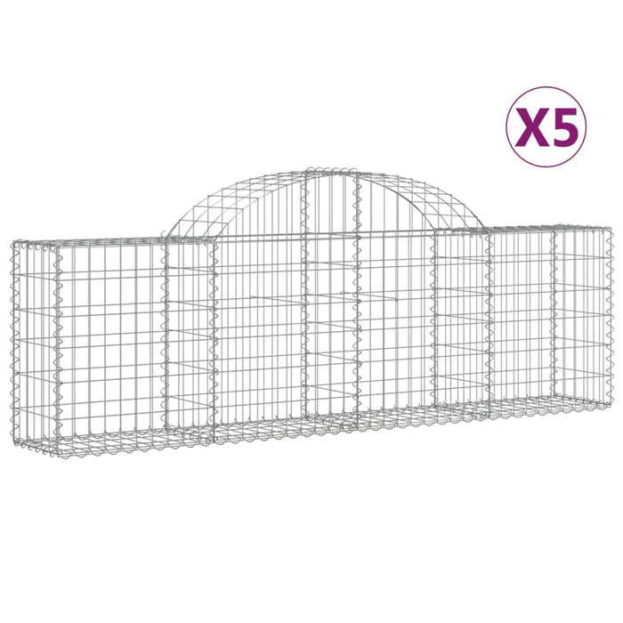 Coșuri gabion arcuite 5 buc, 200x30x60/80 cm, fier galvanizat - WALTI WALTI