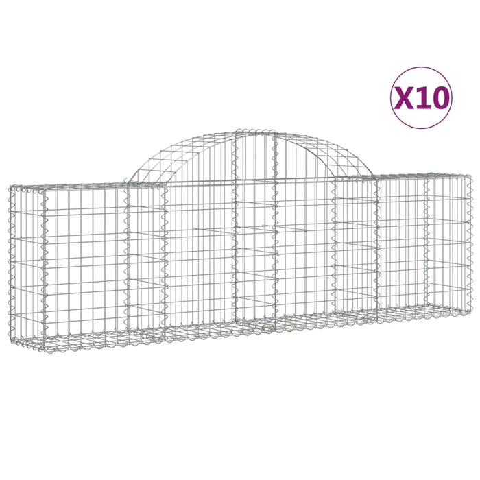 Coșuri gabion arcuite 10 buc, 200x30x60/80 cm, fier galvanizat - WALTI WALTI