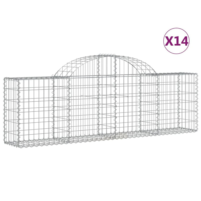 Coșuri gabion arcuite 14 buc, 200x30x60/80 cm, fier galvanizat - WALTI WALTI