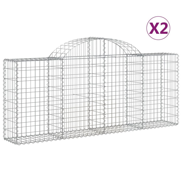 Coșuri gabion arcuite 2 buc, 200x30x80/100cm, fier galvanizat - WALTI WALTI