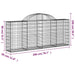 Coșuri gabion arcuite 2 buc, 200x30x80/100cm, fier galvanizat - WALTI WALTI