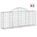 Coșuri gabion arcuite 3 buc, 200x30x80/100cm, fier galvanizat - WALTI WALTI
