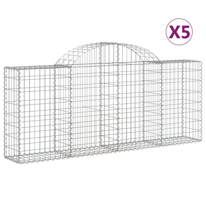 Coșuri gabion arcuite 5 buc, 200x30x80/100cm, fier galvanizat - WALTI WALTI