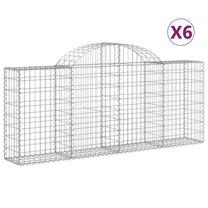 Coșuri gabion arcuite 6 buc, 200x30x80/100cm, fier galvanizat - WALTI WALTI