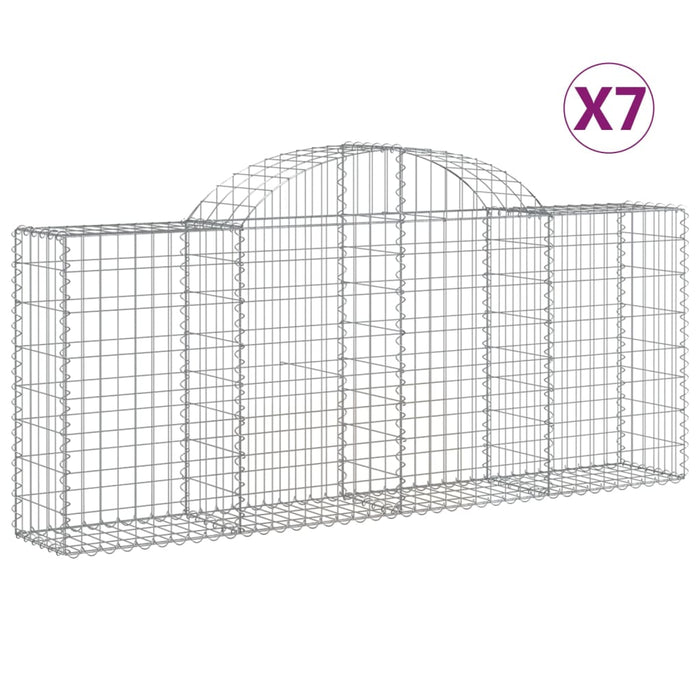 Coșuri gabion arcuite 7 buc, 200x30x80/100cm, fier galvanizat - WALTI WALTI