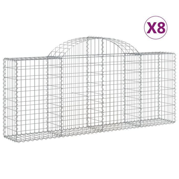 Coșuri gabion arcuite 8 buc, 200x30x80/100cm, fier galvanizat - WALTI WALTI