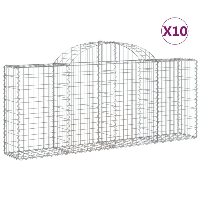 Coșuri gabion arcuite 10 buc, 200x30x80/100cm, fier galvanizat - WALTI WALTI