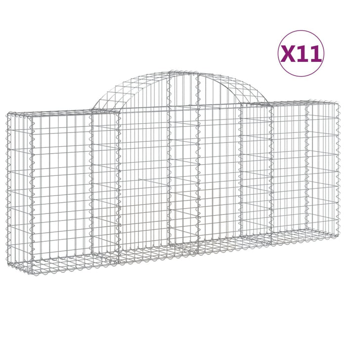 Coșuri gabion arcuite 11 buc, 200x30x80/100cm, fier galvanizat - WALTI WALTI