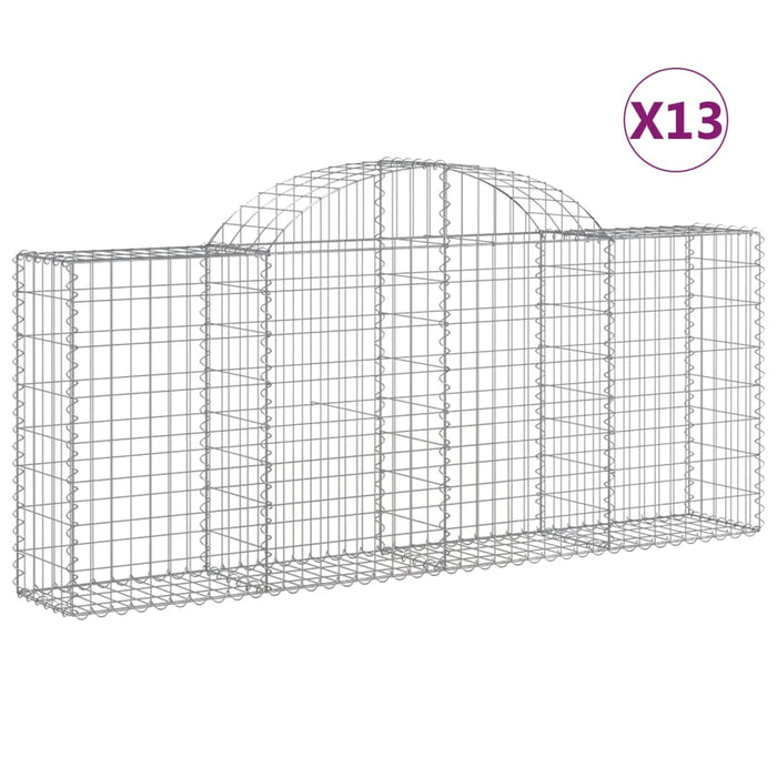 Coșuri gabion arcuite 13 buc, 200x30x80/100cm, fier galvanizat - WALTI WALTI