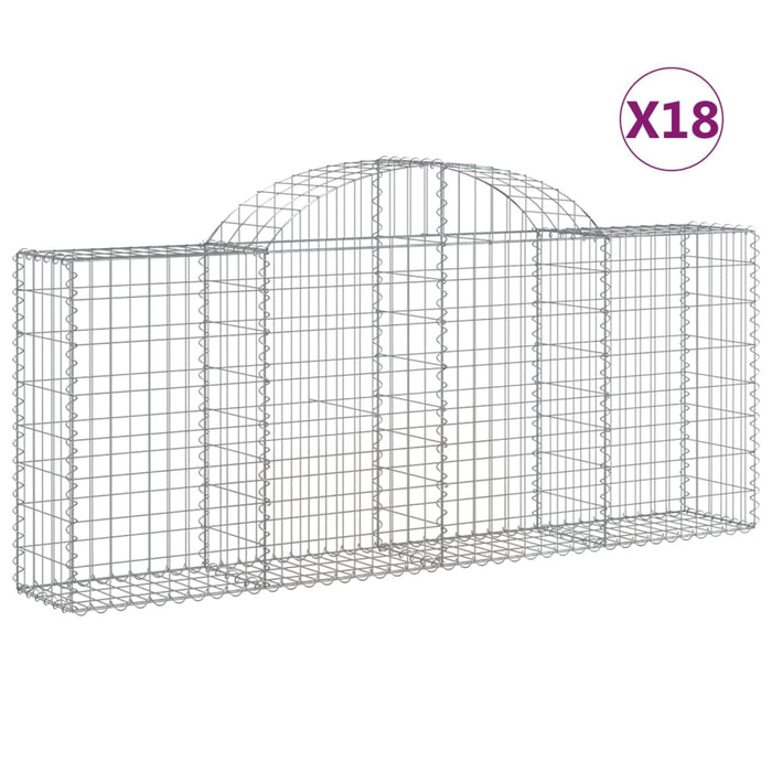 Coșuri gabion arcuite 18 buc, 200x30x80/100cm, fier galvanizat - WALTI WALTI