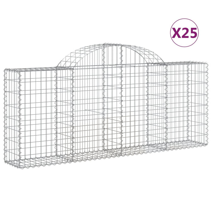 Coșuri gabion arcuite 25 buc, 200x30x80/100 cm, fier galvanizat - WALTI WALTI