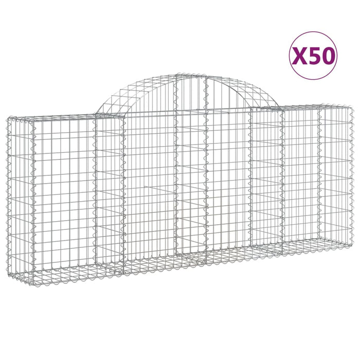 Coșuri gabion arcuite 50 buc, 200x30x80/100 cm, fier galvanizat - WALTI WALTI