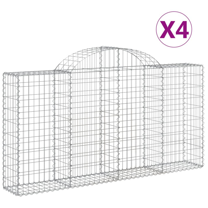 Coșuri gabion arcuite 4 buc, 200x30x100/120 cm fier galvanizat - WALTI WALTI