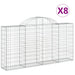 Coșuri gabion arcuite 8 buc, 200x30x100/120 cm fier galvanizat - WALTI WALTI