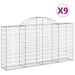 Coșuri gabion arcuite 9 buc, 200x30x100/120 cm fier galvanizat - WALTI WALTI