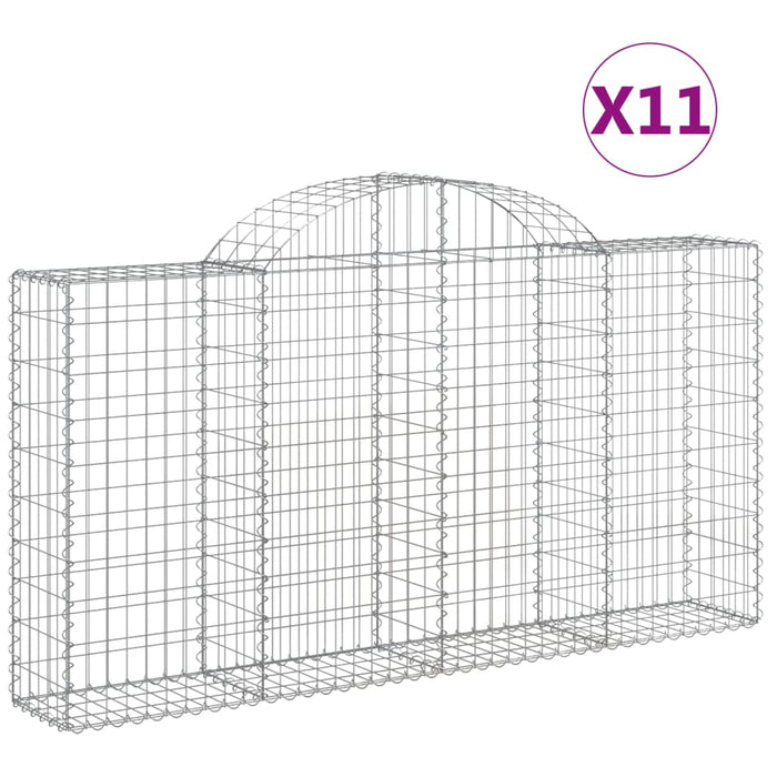 Coșuri gabion arcuite 11 buc, 200x30x100/120 cm fier galvanizat - WALTI WALTI