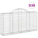 Coșuri gabion arcuite 30 buc, 200x30x100/120 cm fier galvanizat - WALTI WALTI