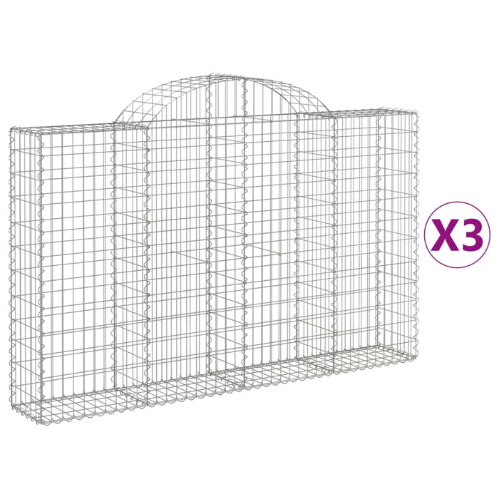 Coșuri gabion arcuite 3 buc, 200x30x120/140 cm, fier galvanizat - WALTI WALTI